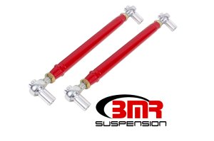 Ford Mustang Control Arms - BMR Suspension - Chrome-moly, Double-adjustable, Rod/rod, Offset - Red - `99-`04